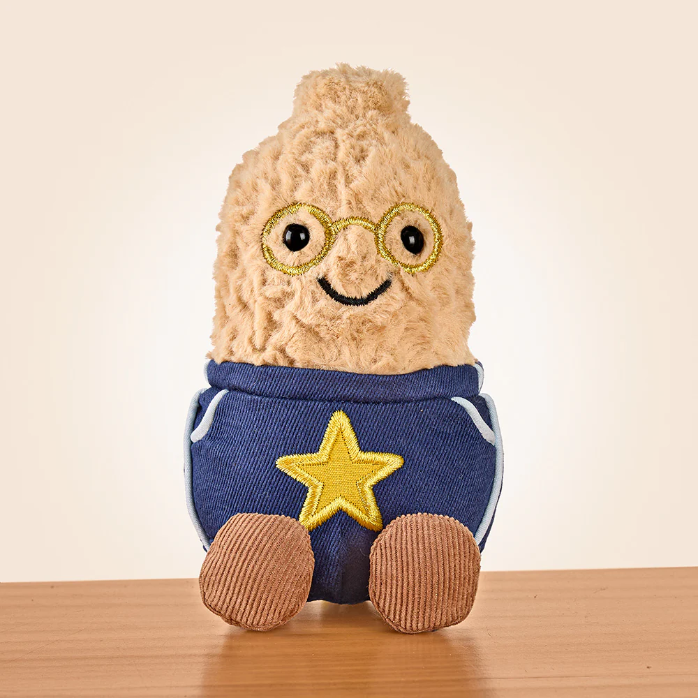 Jellycat Stuffed Animal Plush Toy, Amuseables Peanut in Star Student Outfit