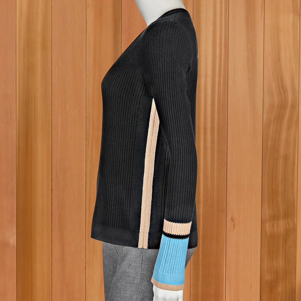 Kinross Colorplay Ribbed V-Neck Sweater - Image 2