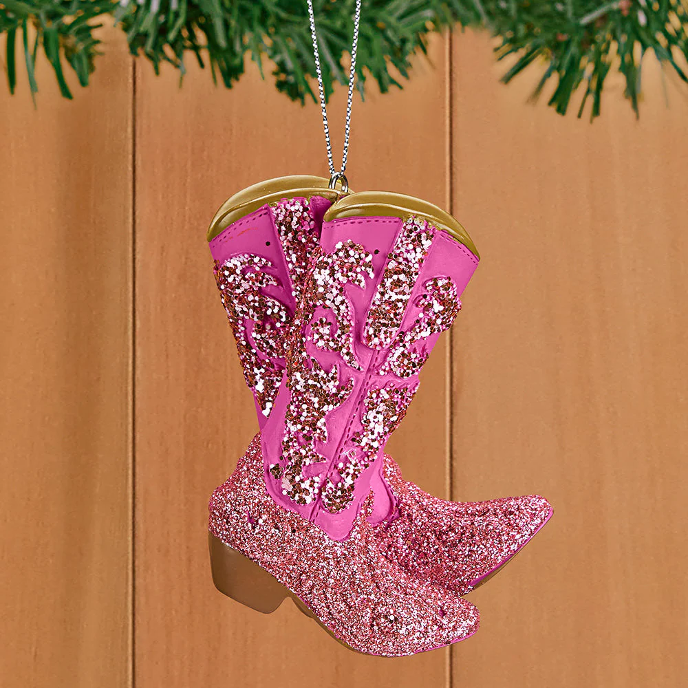 Kurt Adler Ornament, Pink Cowgirl Boots - Image 2