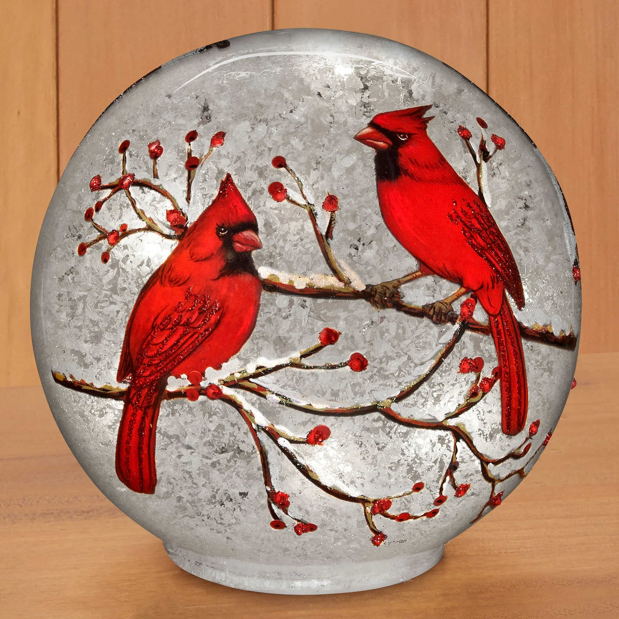 LED Winter Cardinals Globe - Image 2