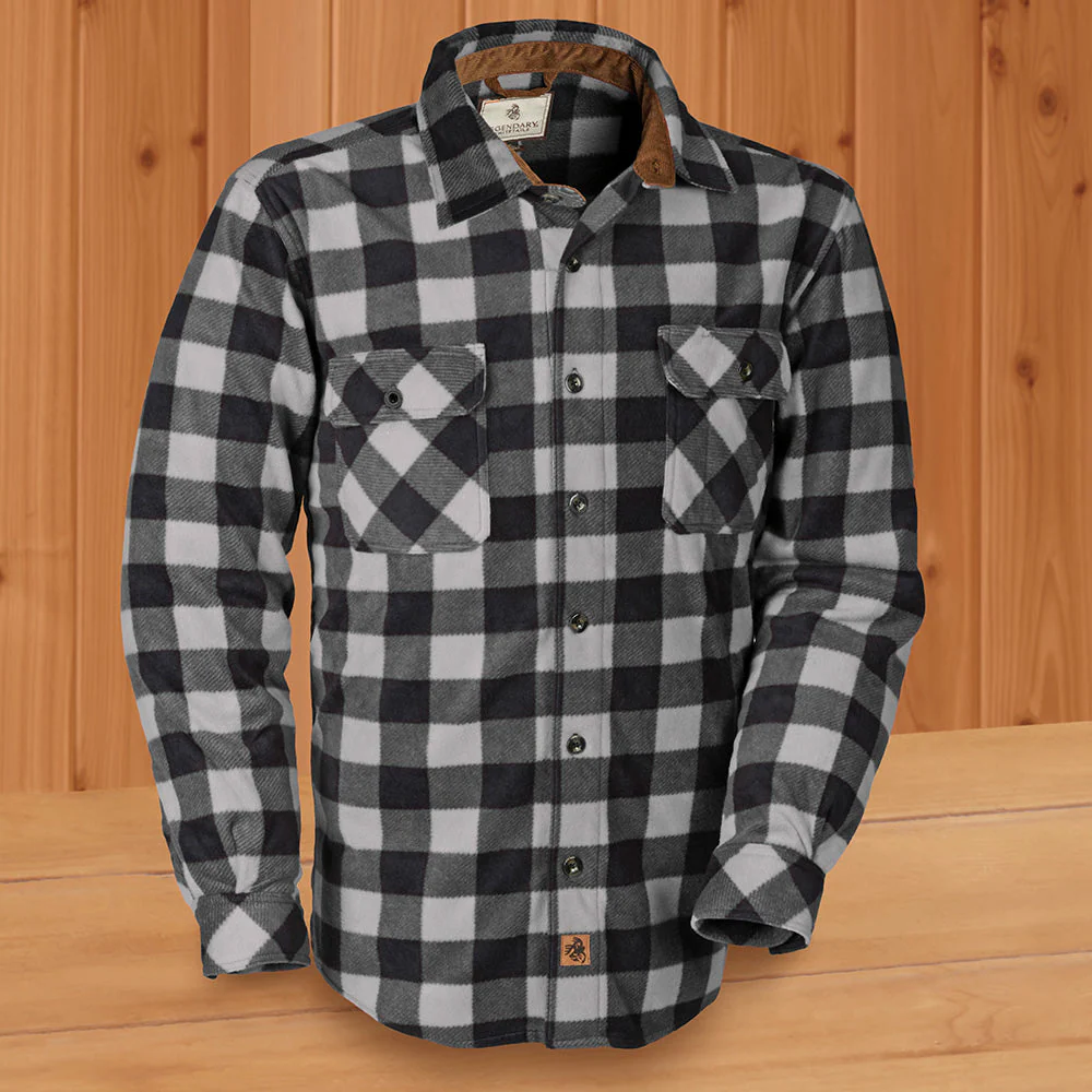 Legendary® Men's Fleece Button Down Shirt, Plaid - Image 4
