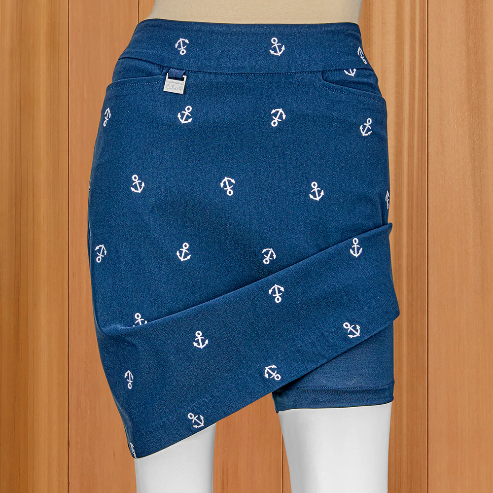 Lulu-B Embroidered Bangladine Skort, Anchors Aweigh - Image 3