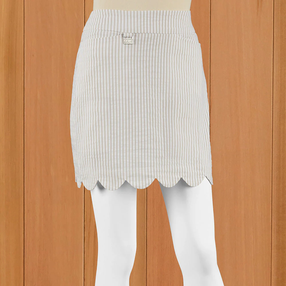 LuLu-B Women's Seersucker Scalloped Skort - Image 4