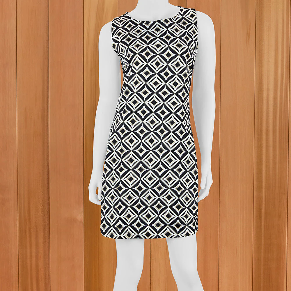LuLu-B Women's Sleeveless Sun Protection Dress, Geometric Shapes - Image 2