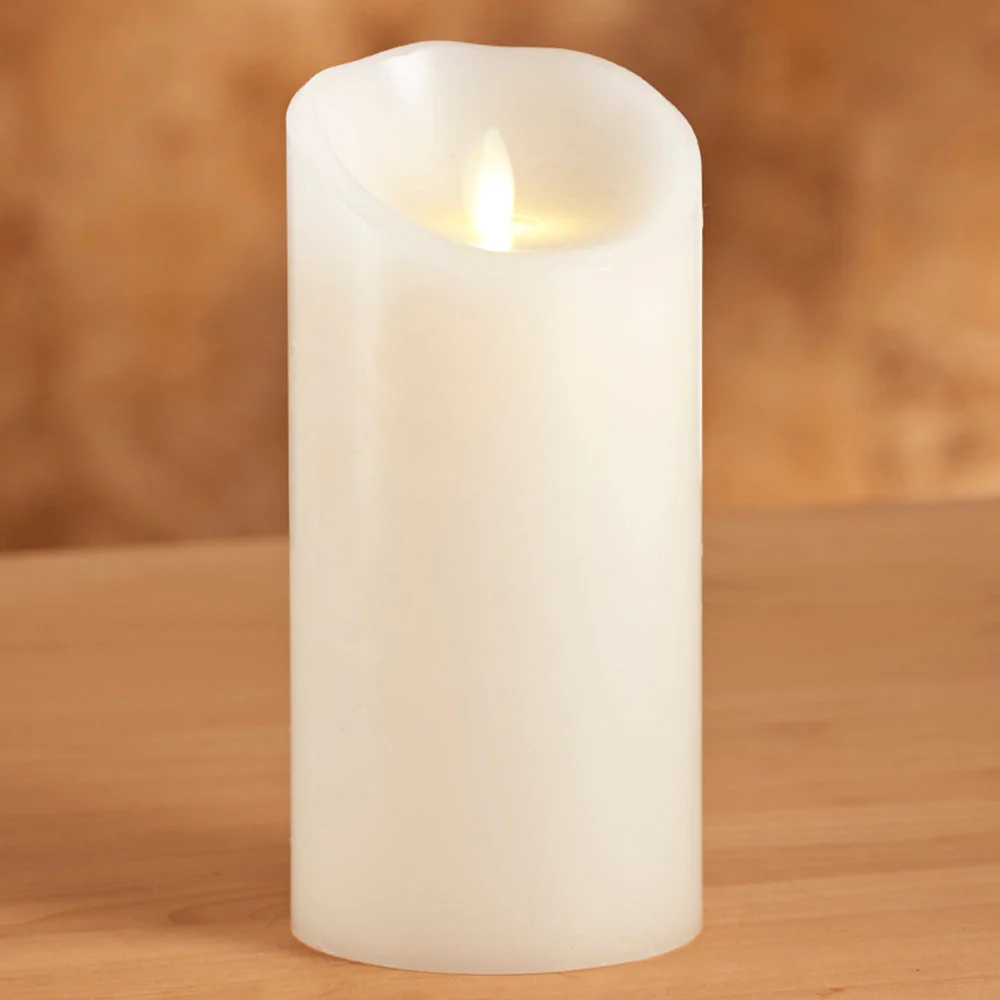 Luminara Vanilla Scented Flameless Pillar Candle, Ivory - Image 3