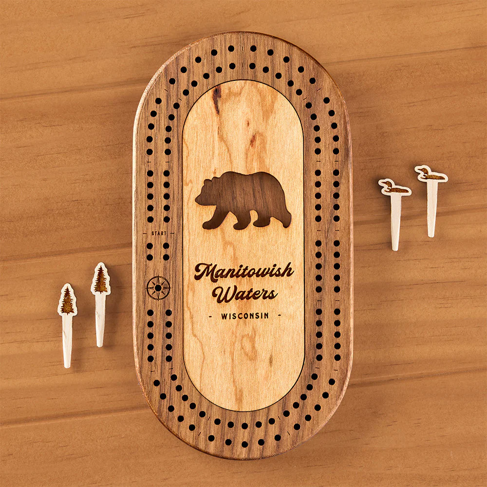 Manitowish Waters Mini Cribbage Board, Bear - Image 2