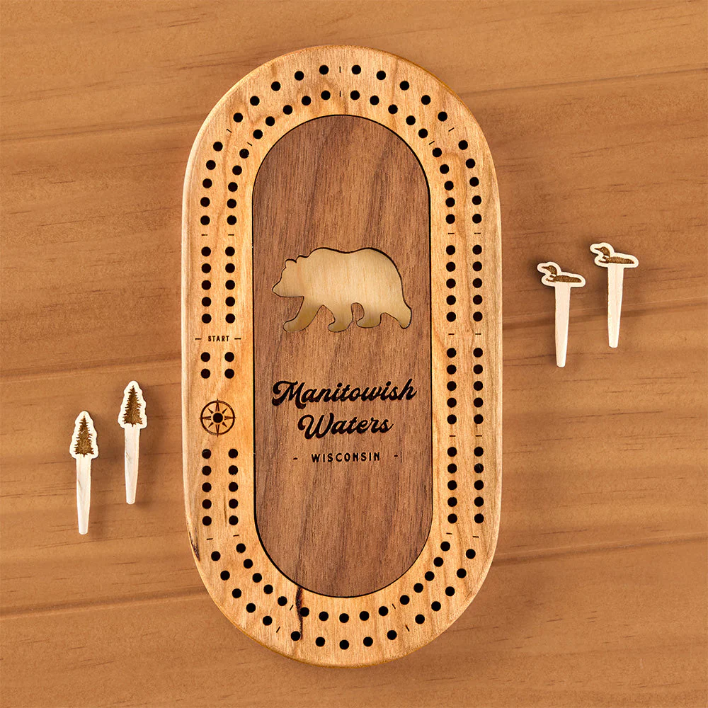 Manitowish Waters Mini Cribbage Board, Bear - Image 3