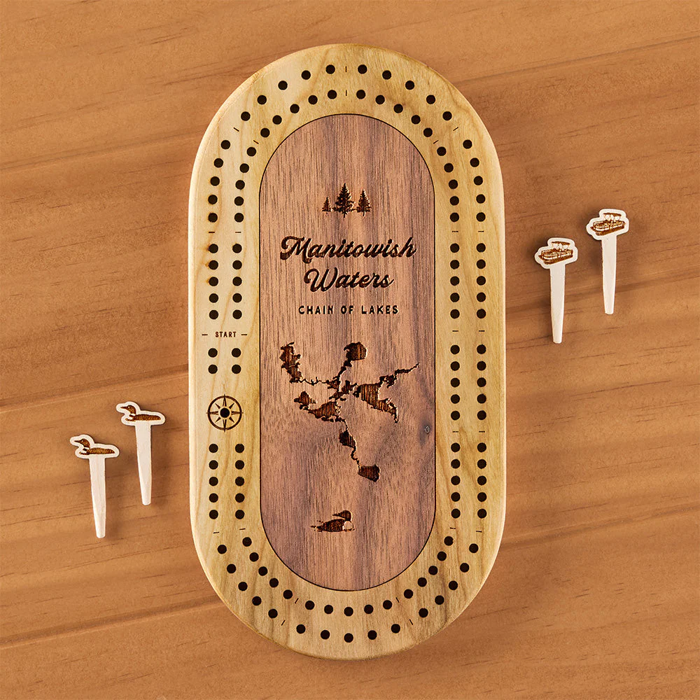 Manitowish Waters Mini Cribbage Board, Chain of Lakes - Image 4