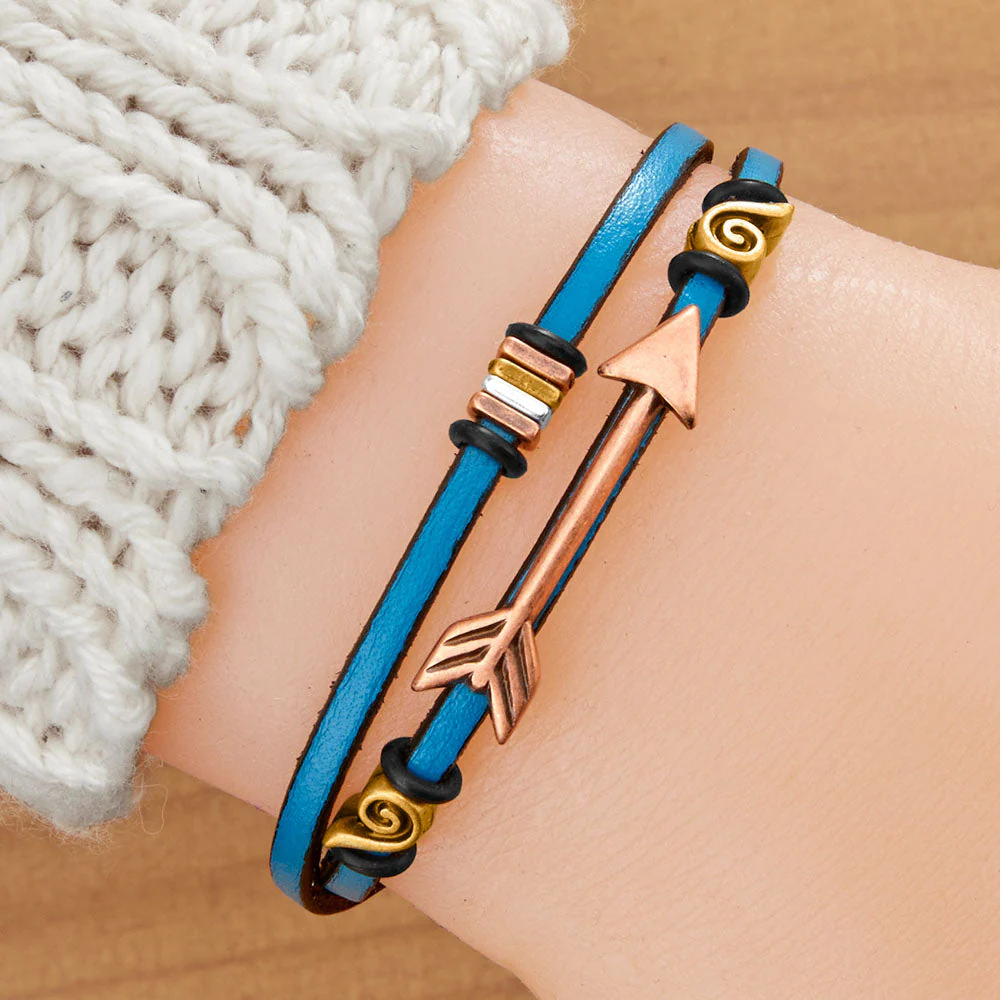 Montana Leather Double-Wrap Bracelet, Arrow - Image 3