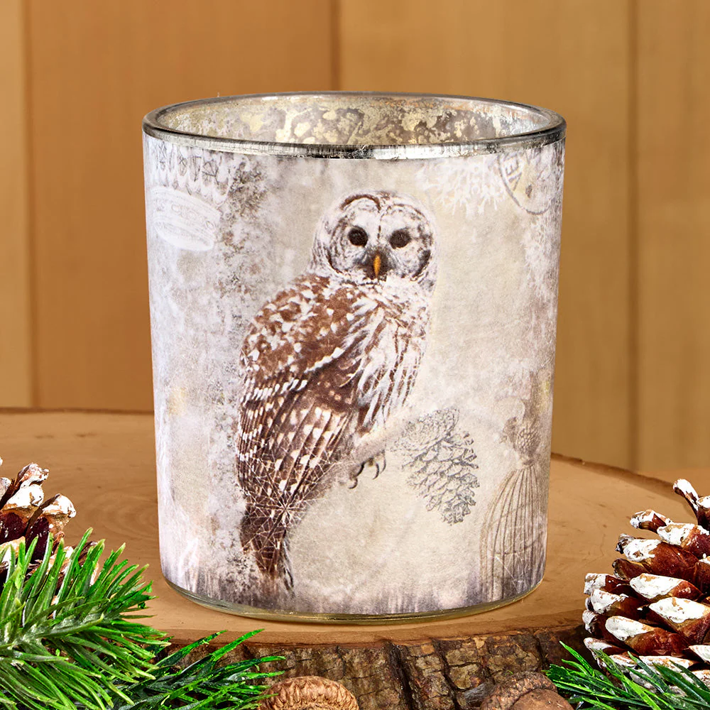 Northwoods Winter Owl Vase / Candleholder - Image 3