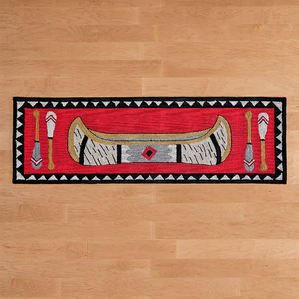 Park Designs 2' x 6' Hooked Rug Runner, Wilderness Canoe - Image 2