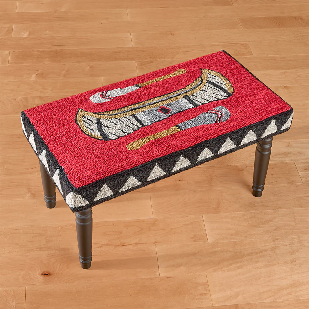 Park Designs 32" Hooked Top Bench, Wilderness Canoe - Image 2