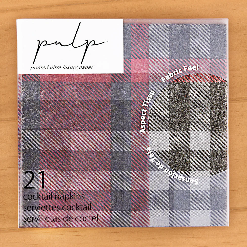 Pulp Paper Linen Napkins, Plaid - Image 2