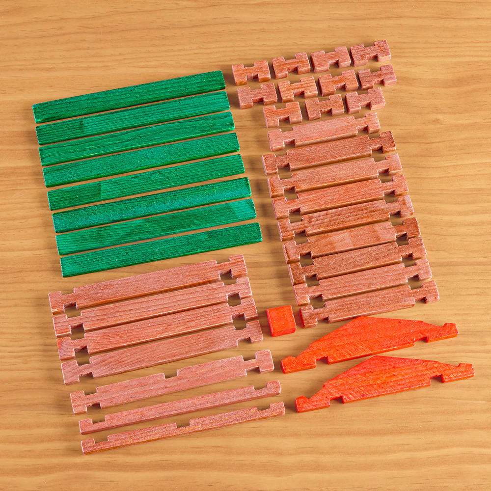 Roy Toy Mini Log Cabin Building Set - Image 2