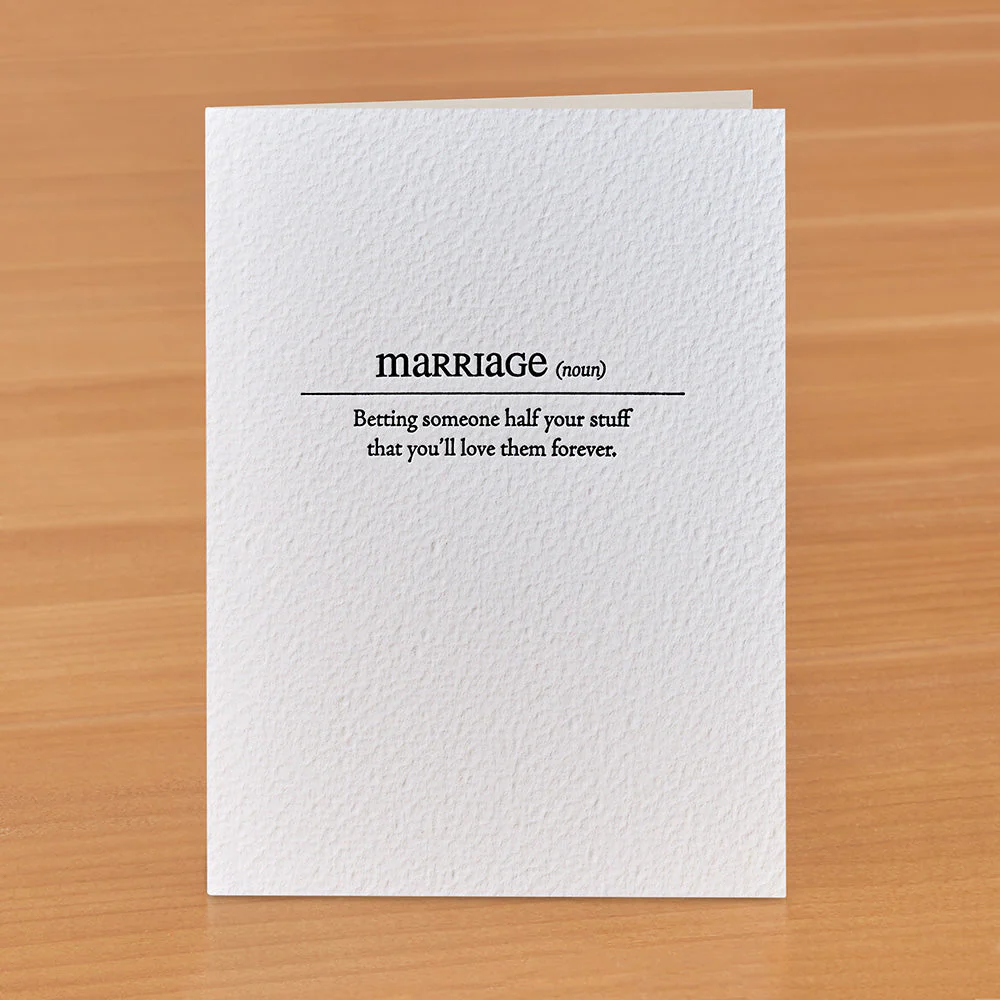 Sapling Press Greeting Card, Marriage Definition