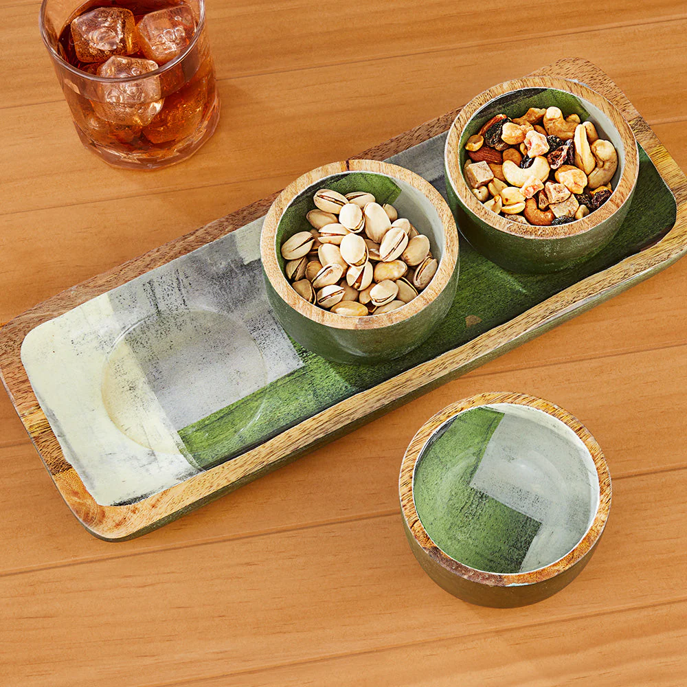 Sicilia Enameled Mango Wood Condiment Bowl Set - Image 2