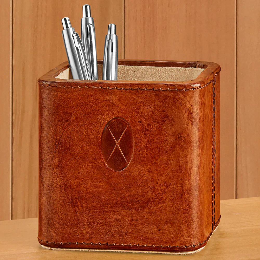 Signature Leather Desk Collection, Pencil Cup - Image 2