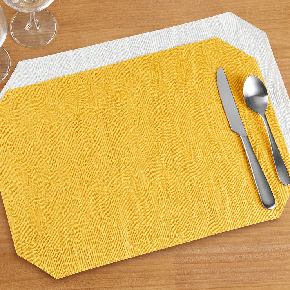 Skyros Designs "Peasant Mats" Reversible Wax-Coated Crinkled Paper Placemats - Image 3