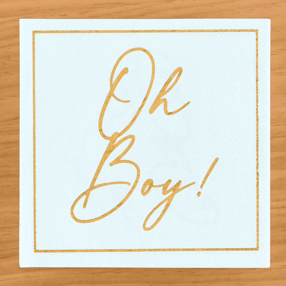 Sophistiplate Paper Plates and Napkins, "Hey Baby!" Blue - Image 3