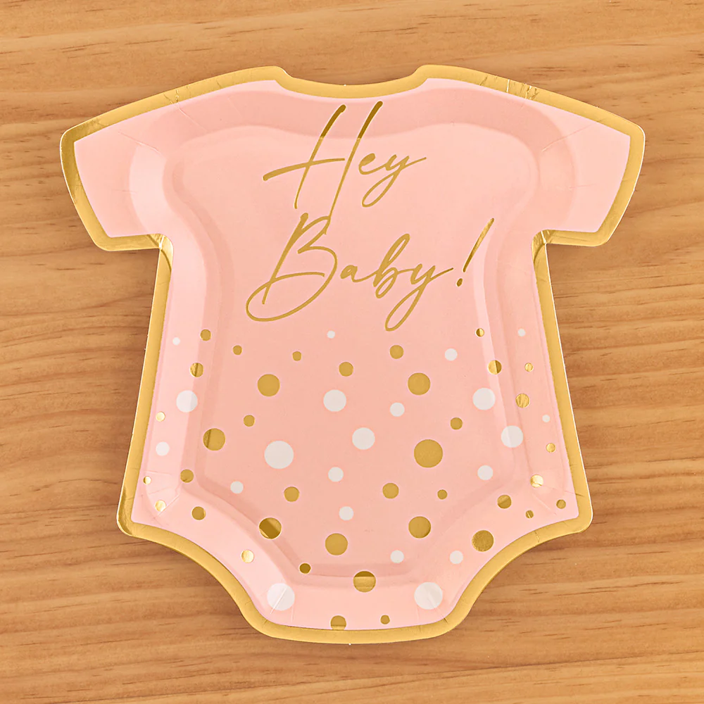 Sophistiplate Paper Plates and Napkins, "Hey Baby!" Pink - Image 2