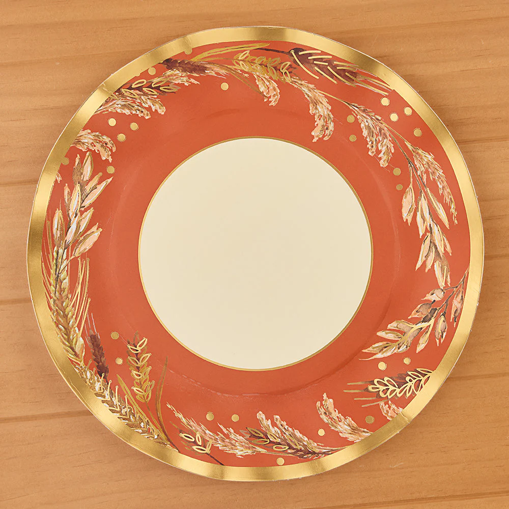 Sophistiplate Paper Plates and Napkins, Thanksgiving Harvest Wheat - Image 3
