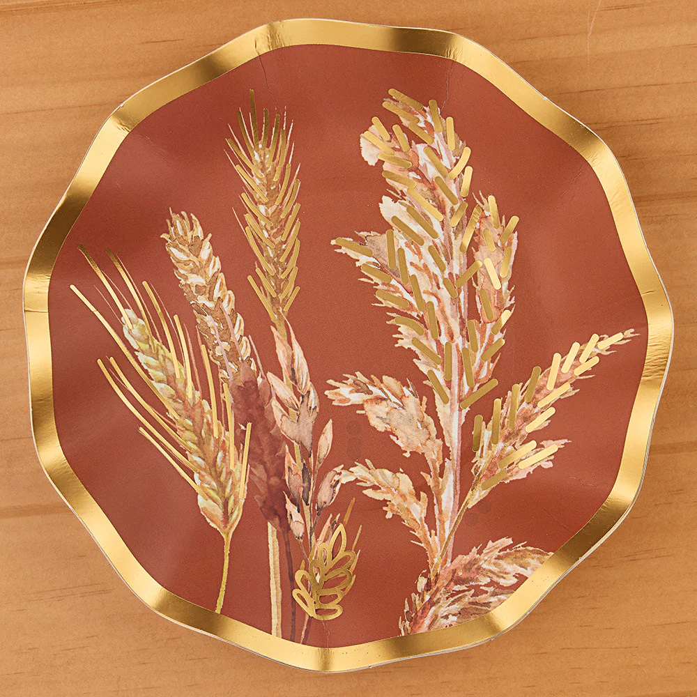 Sophistiplate Paper Plates and Napkins, Thanksgiving Harvest Wheat - Image 4
