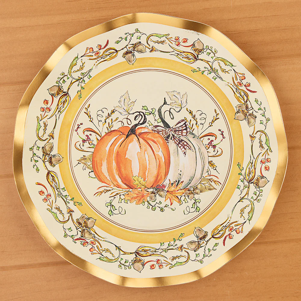 Sophistiplate Paper Plates and Napkins, Thanksgiving Turkey & Gourds - Image 2