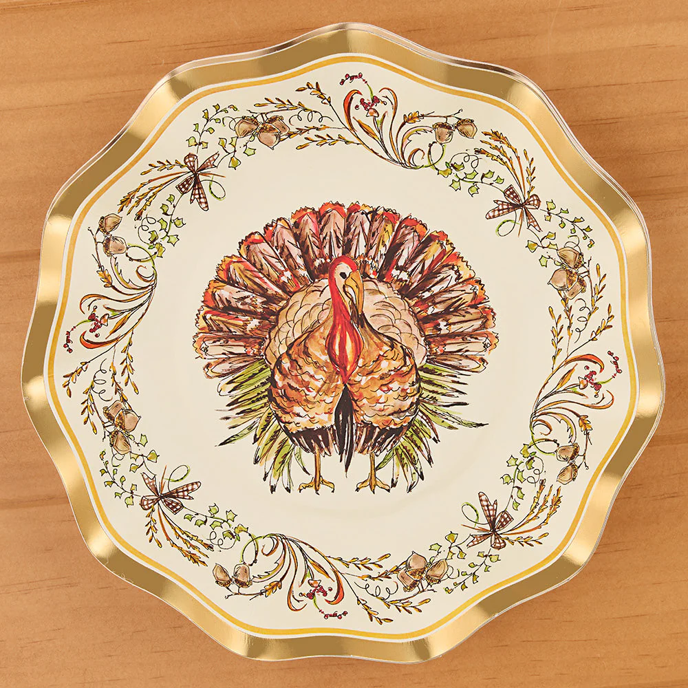 Sophistiplate Paper Plates and Napkins, Thanksgiving Turkey & Gourds - Image 4