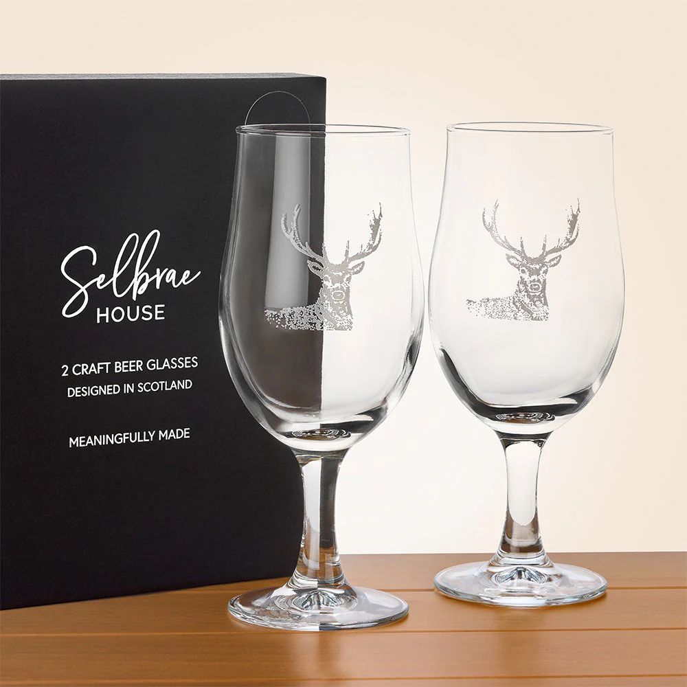 Stag Stemmed Beer Glass Set - Image 2