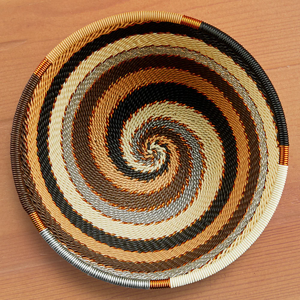 Telephone Wire Bowl, Mocha Spiral - Image 2