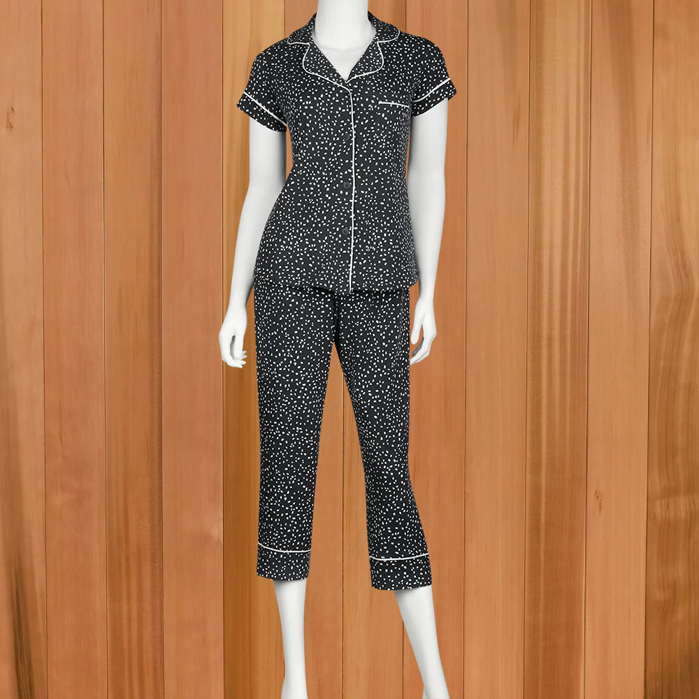 The Cat's Pajamas Women's Pima Knit Capri Pajama Set, Confetti Dot - Image 3