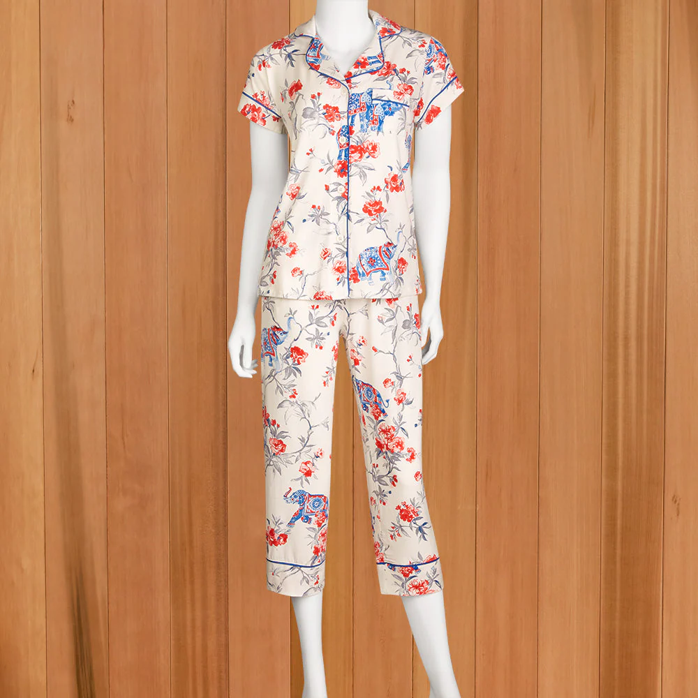 The Cat's Pajamas Women's Pima Knit Capri Pajama Set, Zoe - Image 2