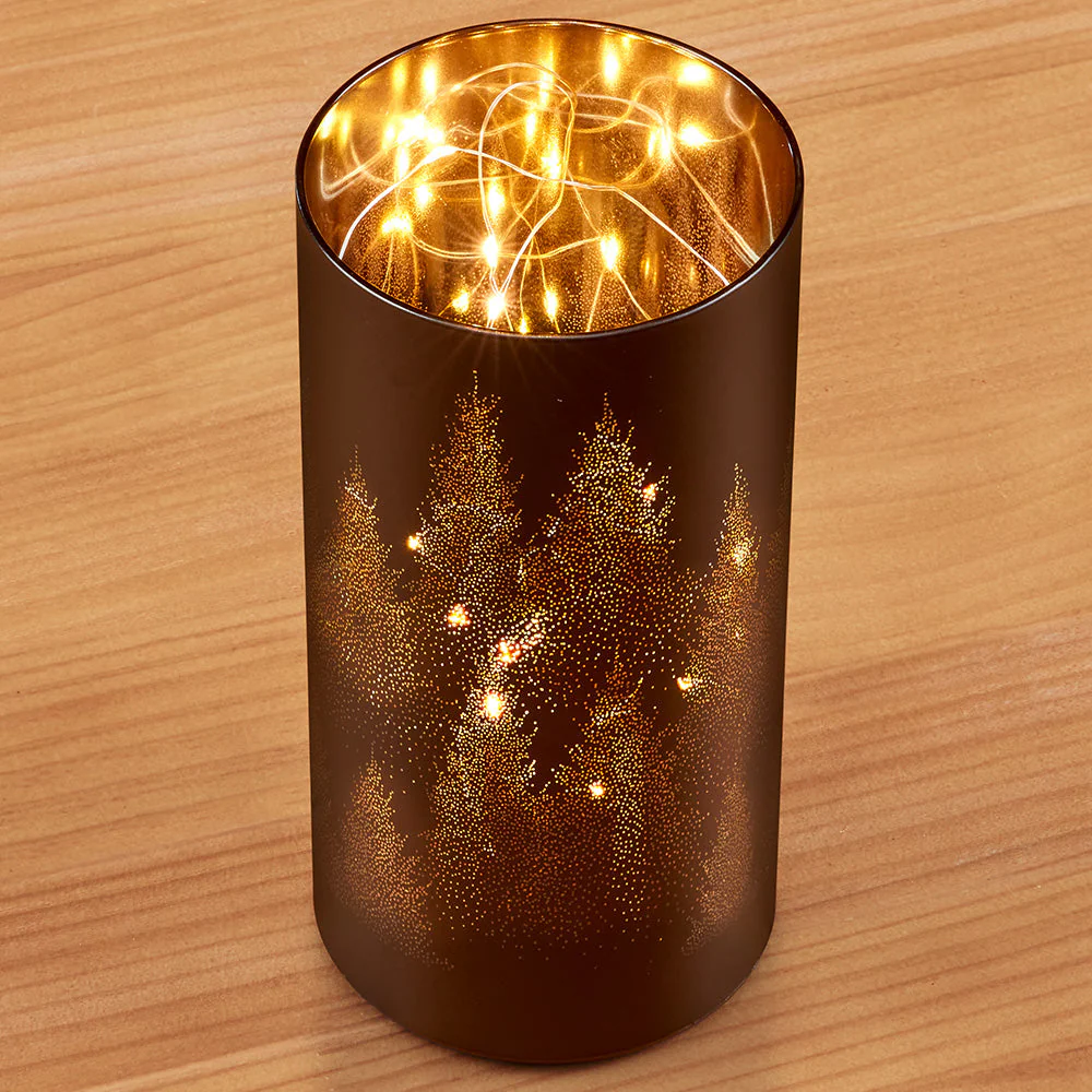 Torre & Tagus LED Glass Hurricane, Fir Forest - Image 4