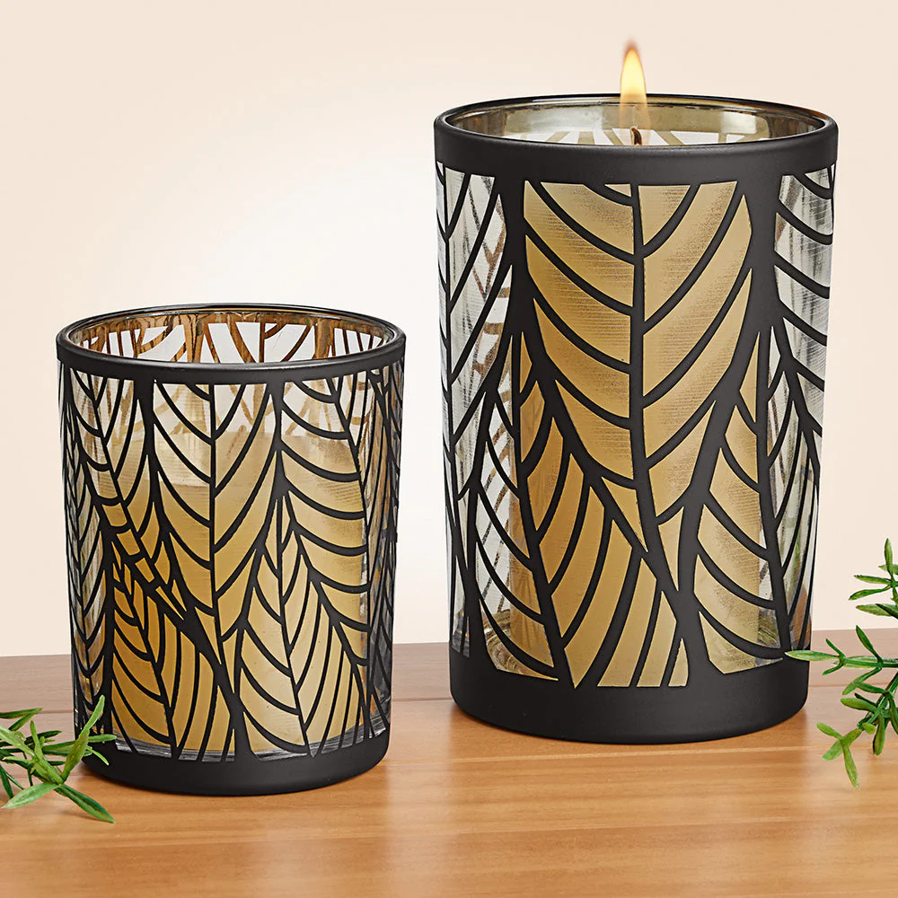 Torre & Tagus Modern Leaf Hurricane Vase - Image 3