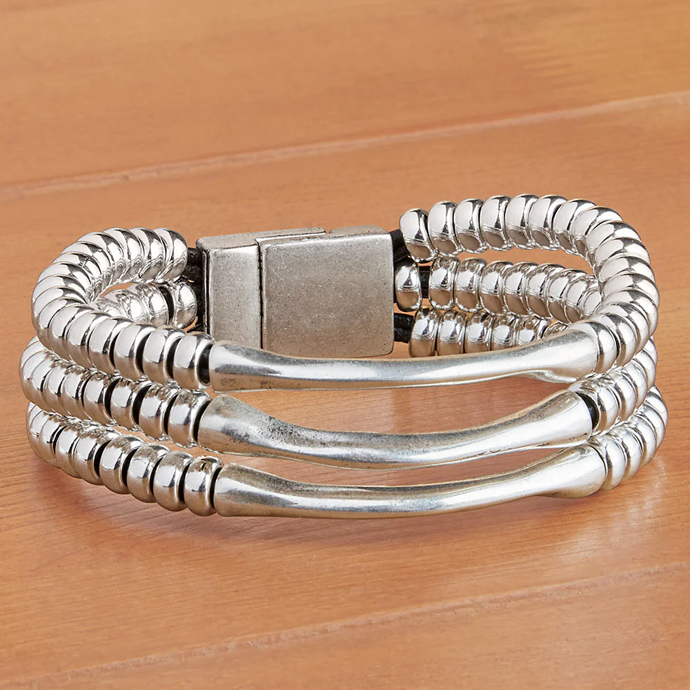 Trades by Haim Shahar "Three Times As Nice" Sterling Silver Bracelet - Image 2