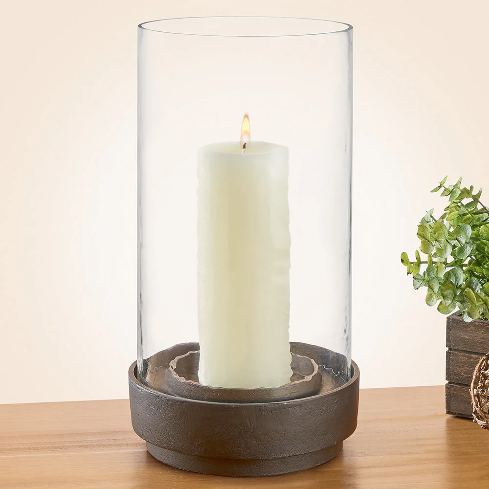 Trenton Hammered Glass Hurricane - Image 2