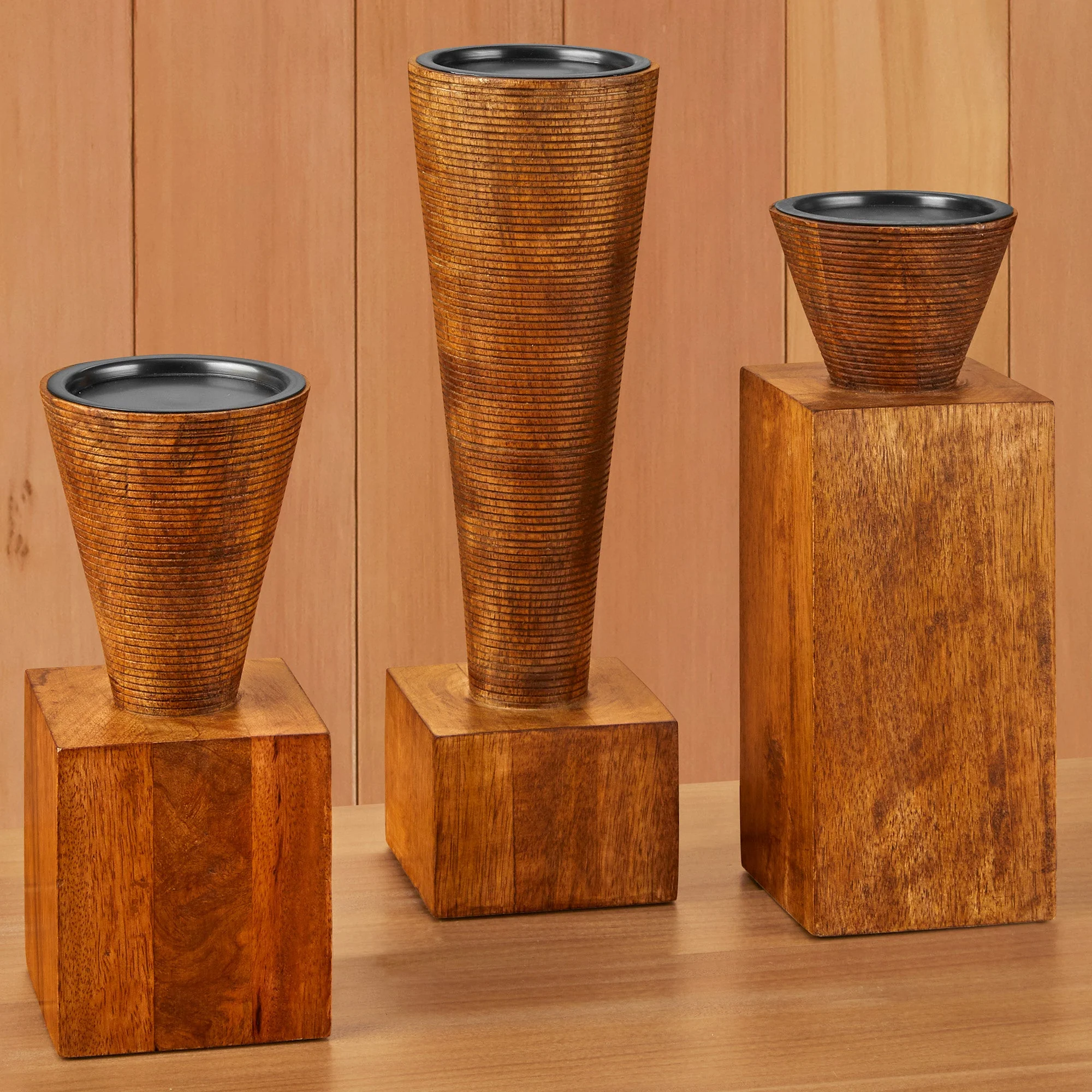 Turcan Wood Pillar Candleholder - Image 4