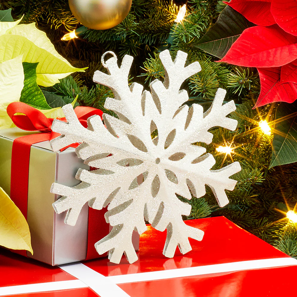 White Metal Snowflake Ornament - 3" and 8" - Image 5