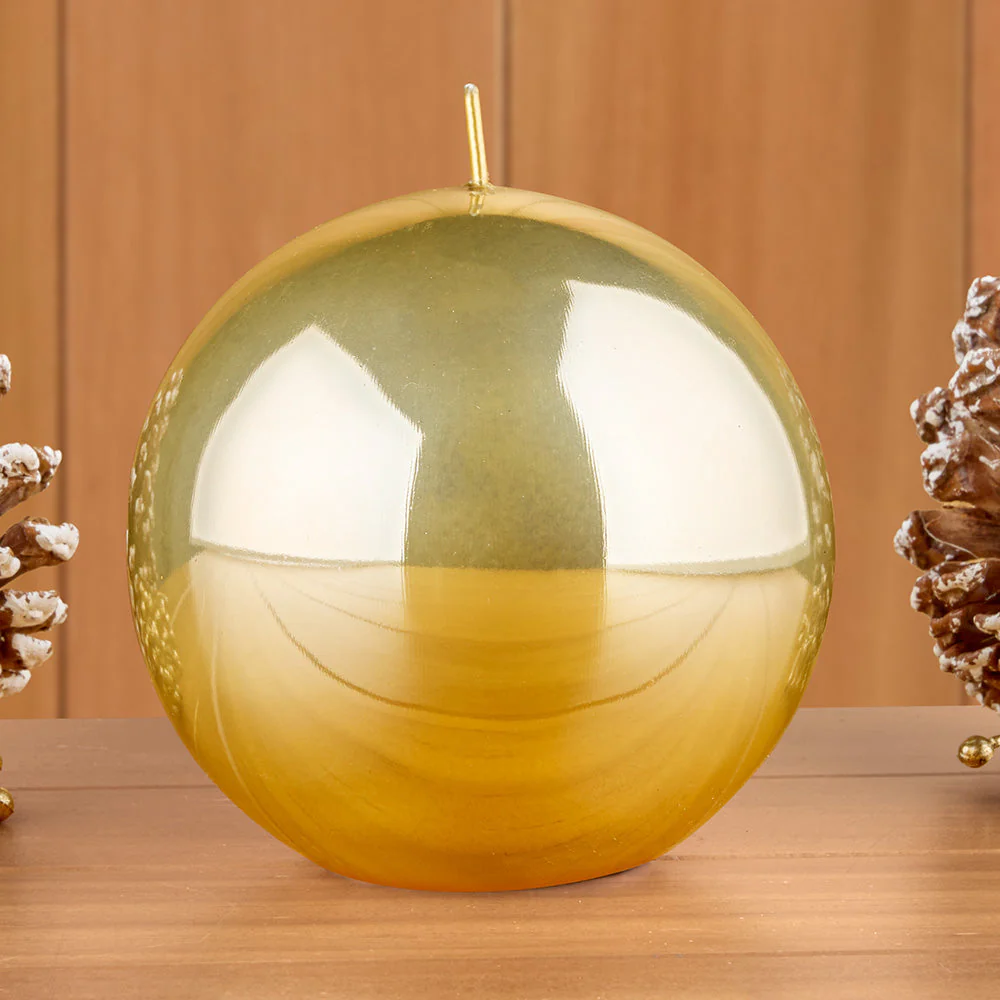 Zodax Metallic Ball Candles, Gold - Image 2