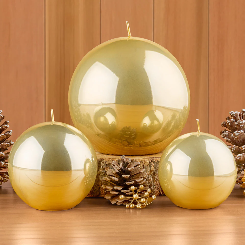 Zodax Metallic Ball Candles, Gold - Image 4